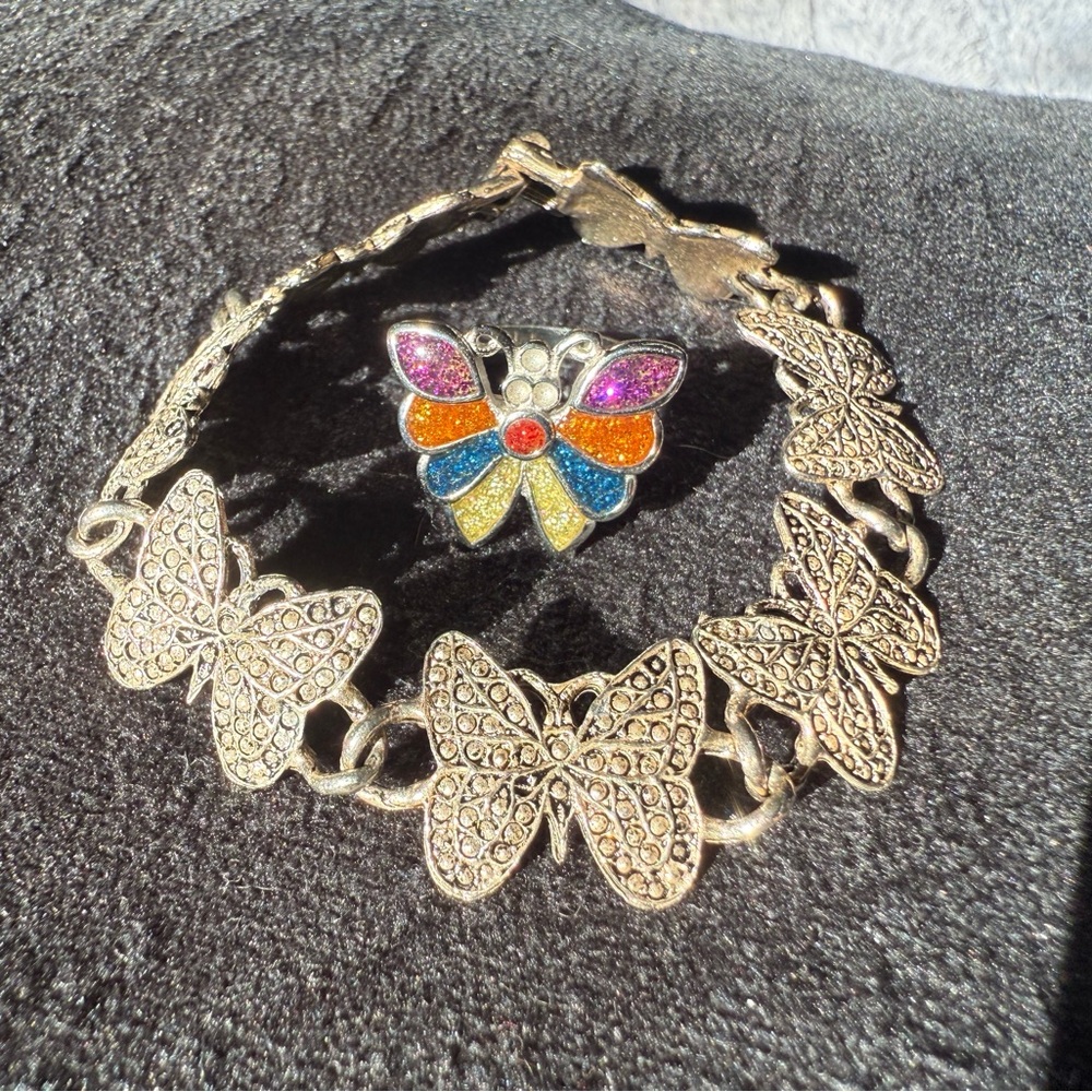 Girls’ Butterfly Necklace and Ring set